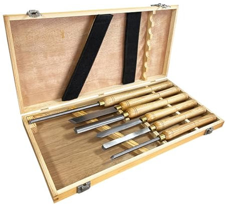 Yiustldd 6-Teiliges Drechselmeißel-Set, Drehmeißel Aus Schnellarbeitsstahl Mit Messinghülsen Für Drehmaschinen, Drechselwerkzeuge Aus Hartmetall