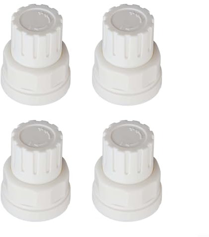 Heizkörperventilkappe, Heizkörperventilkappe, Ersatz-Drehgelenk, weißer Kunststoff, M30 x 1,5 Gewinde, Handradschalter, Zubehör für Bodenheizkörper (kurz)