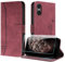 JayModCase Mobile Phone Case Compatible with Sony Xperia 10 VI, Flip PU Wallet Protective Case with [1 Piece Protective Film] Card Slot Magnetic Closure Stand Case for Sony Xperia 10 VI (Red)