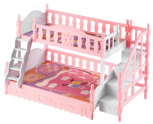 COSMEVIVI Etagenbett Für Puppenhaus: Minimöbel Im Maßstab 1:12 Leichtes Miniatur-etagenbettmodell Zum Spielen Mit Puppen