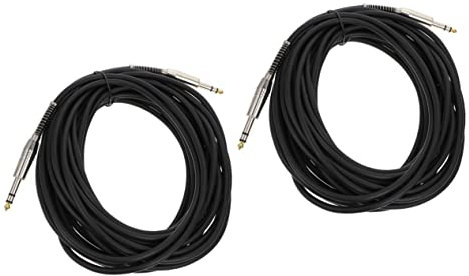 TOYANDONA 2pcs Guitar Audio Cable Professional Guitar Cable Bass Guitars Musical Instruments Supplies Electric Guitar Supply Electric Guitar Cable Speakers Black Environmental Protection Pvc