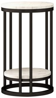 HTYUKFDG 2 Tier Marble Plant Stand Indoor Tall Pedestal Stand Modern Plant Holder Vertical Metal Flower Pot Holder Shelf for Living Room Balcony