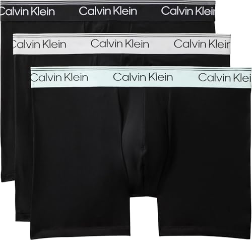 Calvin Klein Herren 3er Pack Boxershorts Briefs mit Stretch, Mehrfarbig (Black/Light Cast/Feel The Mint), M