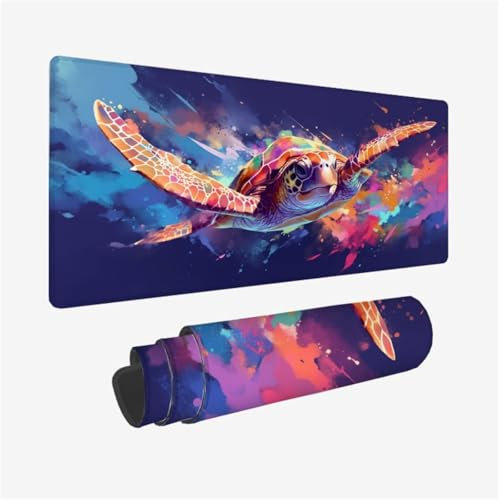 Tortues De Mer Tapis de Souris XXL 1500x800mm Tapis Souris Couleur Mouse Pad avec Antidérapant et Imperméable, Desk Mat avec Bords Cousus pour Gamer, Ordinateur, PC, Ordinateur Portable,Model471