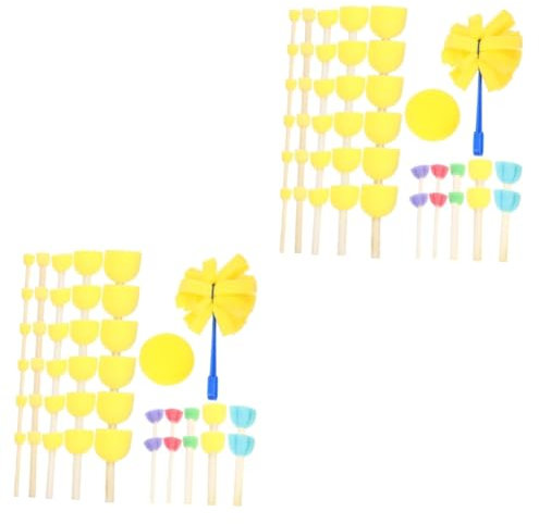 Gadpiparty 2 Sätze Teiliges Für Stempel Und Malwerkzeuge Für DIY Projekte Im Kindergarten Mit Verschiedenen Schwammformen Und Farben 42 Stück * 2
