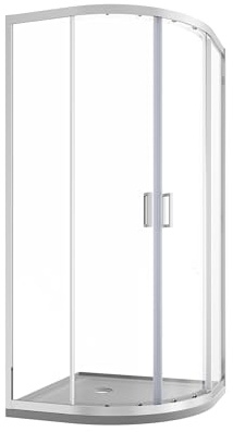 Box Doccia Semicircolare Vetro Temperato 6mm h185cm Profili Cromati modello Tonga (Vetro Trasparente, 70x90cm)