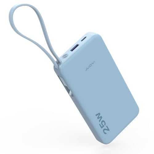 JUOVI Power Bank 10000mAh 25W Caricatore Portatile Cavo USB-C Integrato
