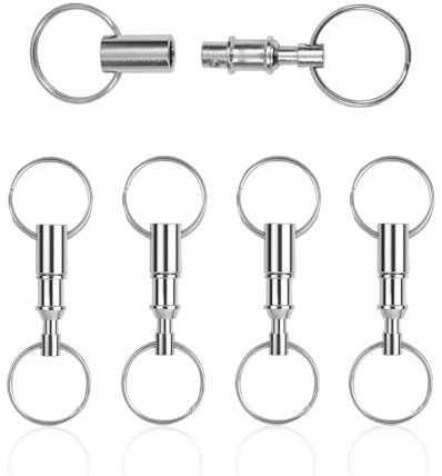 HUVZOR 5 pcs Abnehmbarer Schlüsselring Anschluss, Schlüsselanhänger Karabiner,doppelendiger drehbarer 360° Schlüsselbund aus Titan, Schlüssel-Organizer-Linker Karabiner für Auto, Hau,Zubehör