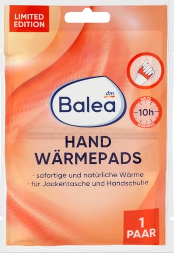 Balea Handwärmer, 1 Paar, bis zu 10 Stunden Wärmedauer, für Handschuhe und Jackentaschen, ideal für kalte Tage und Outdoor-Aktivitäten