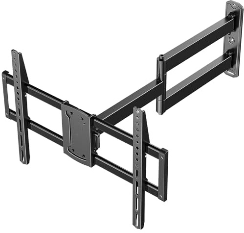 USX MOUNT Soporte de pared de esquina para TV con brazo de 32 pulgadas de largo para televisores de 32 a 75 pulgadas de hasta 100 libras, soporte de pared para TV de movimiento completo con giro e