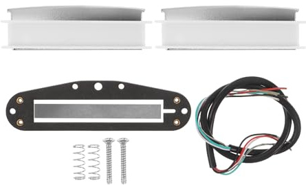 HONITANO Kit de Micros Mini Humbucker Blanc pour Guitare Électrique St Micro Double Bobinage Alnico5 Anti-bruit Humbucker Guitare et Basse Pièces Détachées