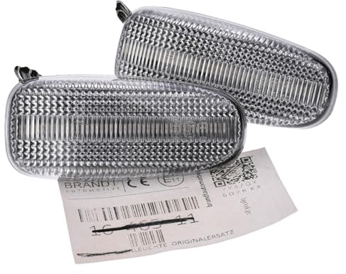 BRANDT Seitenblinker Set LED Blinker + Kabel Weiss passend für Mercedes C-Klasse W202 S202 E-Klasse W124 C124 A124 W210 CLK C208 A208 SLK R170 Viano W639 Vaneo W414 Sprinter W901 Vario W670 VW LT II