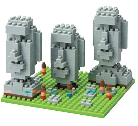Nanoblock - Moai Statue - 3D Puzzle Set von Micro Blocks Constructions - Osterinsel Figur Model - 3D Konstruktion - 310 Teile