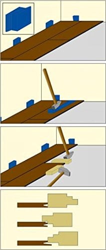 TRIUSO Verlegeset für Laminat und Parkett: Holz und Stahl, Fußbodenlegeset, Fußbodenlegewerkzeug