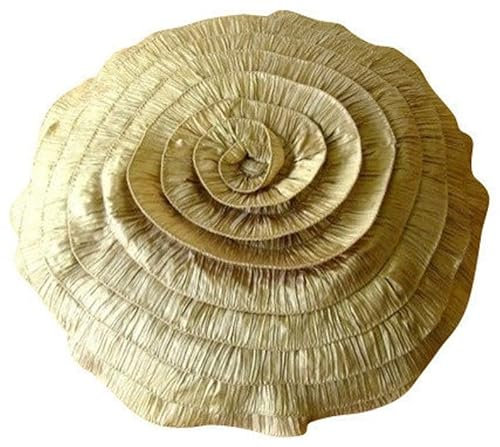 The HomeCentric Handgefertigt Gold Kissen Decken, Vintage Style Frill Rose Shabby Chic Kissenbezuge, 35 cm Kissenbezug, Runden Crushed Seide Kissen Decken, Solide Modern Kissen Decken - Vintage Golds