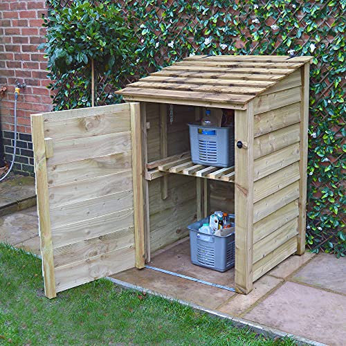 Rutland County Garden Furniture Morcott Single Bay Recycling Bin Stores Outdoor Wheelie Bin Hideaways - Recycling/Wheelie Bin Store - Wheelie Bin Storage Single Recycling Bin - Light Green