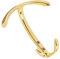Gedotec Garderobenhaken rund Kleiderhaken Messing poliert - MOON groß | Doppel-Haken mit Höhe: 130 mm | Wand-Haken Vintage zum Schrauben | 1 Stück - Design Mantelhaken Antik Gold-Optik mit Schrauben