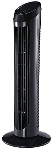 HOMCOM Ventilateur colonne silencieux et puissant 45W ventilateur tour 3 vitesses et oscillant 70°, pour chambre, bureau, 27 x 27 x 75 cm, noir