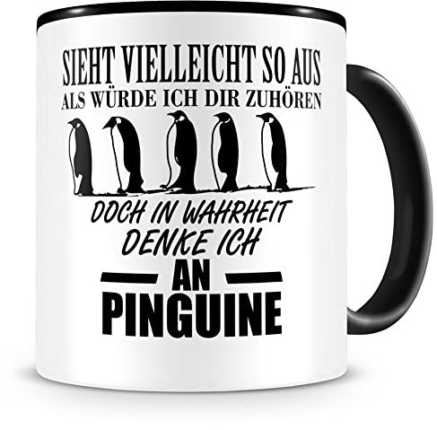 Samunshi® Ich denke an Pinguine Tiere Tasse Kaffeetasse Teetasse Kaffeepott Kaffeebecher Becher