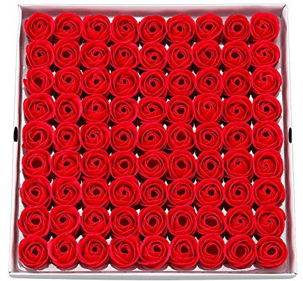 81 Stück Seifenblumen Badeseife Rosenblüte, Duftender Rosenblütenstrauß, Pflanzen-Seife für Jahrestag/Geburtstag/Hochzeit/Valentinstag