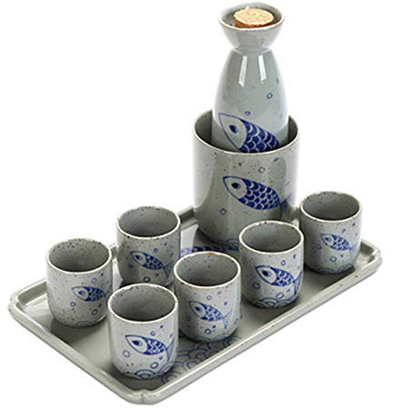 Household Wine Set Ceramic Wine Creative Hip Flask Warm Wine Hot Wine Hot Pot 8 Sets