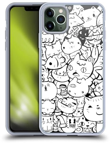 Head Case Designs Cats Doodle Galore Gel Case [Military Grade Protection] Compatible with Apple iPhone 11 Pro Max and Compatible with MagSafe
