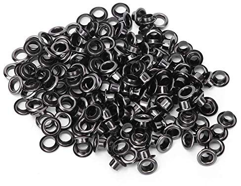 HEEPDD 100 Set Occhielli Passacavi, 4mm Grommet Rondelle Metallici per Tende Teloni Borse Scarpe Abbigliamento for Artigiani Fai da Te Campeggio Esterno Casa