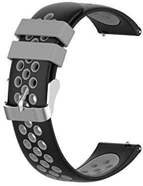 KOMI Armband kompatibel mit Huawei Watch/Fit/Talkband B5,Fossil Women's Sport/Charter HR,Fossil Gen 4 Q Venture HR/Gen 3 Q Venture,LG Watch Style,Vivomove 3s/Garminmove 3S-18mm Silikon Ersatzarmband