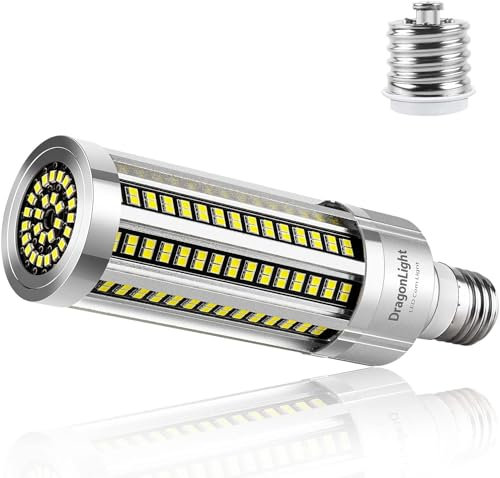 50W Bombilla LED de maíz superbrillante de sin ventilador(equivalente a 350 vatios), E27/E40 de base grande, 6000K luz diurna de, 6,000 lúmenes para iluminación de techo residencial y comercial