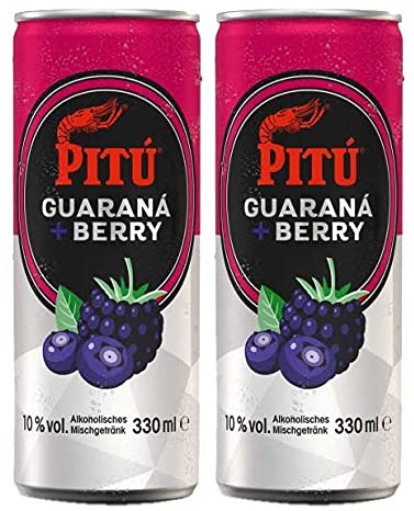 Pitu Guarana + Berry 2er Set Cocktail 2x 0,33L (10% Vol) ready to drink Alkoholhaltig inklusive Pfand EINWEG- [Enthält Sulfite]