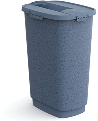 Rotho MyPet Cody - Recipiente de comida para mascotas 50l con tapa, plástico (PP) sin BPA, azul, 50 l (39,7 x 29,6 x 58,5 cm)