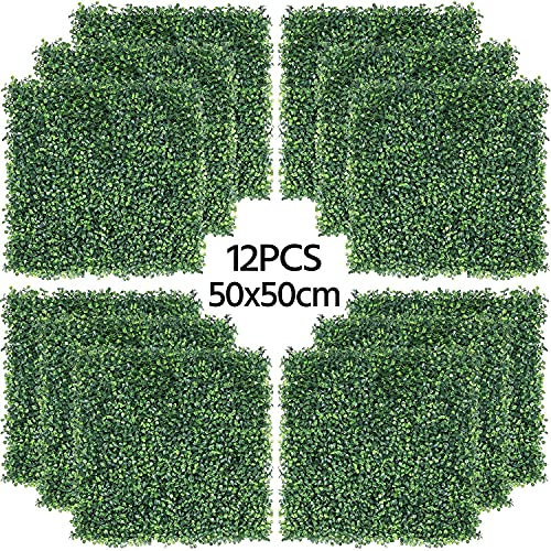 Sichtschutzzaun Künstliche Pflanzenwand Dekorative Zäune 60×40cm künstlich buchsbaum Pflanzen Wand Gras Grün Efeu Sichtschutz Zaun Bildschirm Hausgarten Hinterhof Hochzeitsdekoration GCSQF21072