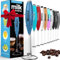PowerLix Mousseur à Lait Électrique Alimenté par Batterie - Pour Café, Latte, Cappuccino et Chocolat Chaud, Support en Acier Inoxydable Inclus