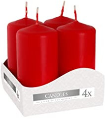 Nipter Votivkerzen Stumpenkerzen Adventkerzen Rot, Durchmesser ca. 3,5 cm, Höhe 8 cm, geruchsneutral, Brenndauer 9h, Set 8 Stück (2 Boxen)