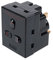 Invero 3 Way UK Mains Extension Switched 13A Adapter Plug Individually Triple Neon Switched Block Socket Splitter Surge Protected - Black