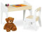 Relaxdays Kindersitzgruppe, Kindertisch Set, Tisch und Stuhl, Kindersitzkombination, für Jungen und Mädchen, beige-weiß