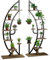COSTWAY Support de Plante en Métal à 7 Niveaux, Étagère à Fleurs avec Crochet, Porte Plantes en Forme de Demi-Lune avec Dispositif Anti-Renversement, pour Salon, Balcon, 60 x 30 x 155 CM (2 Pcs)