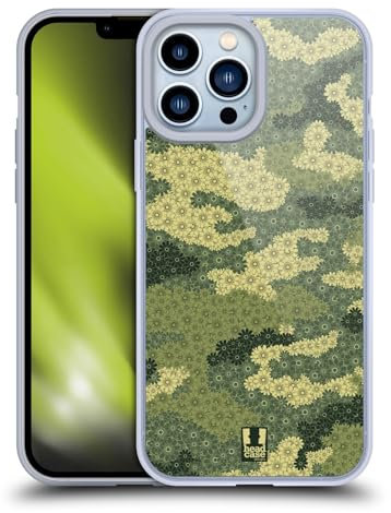 Head Case Designs Camuflaje Verde Estampados de Camuflaje Floral Caso Funda de Gel Suave Compatible con Apple iPhone 13 Pro MAX