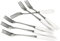 MEIYAHOME Fine Dessert Forks 18-10 Stainless Steel Fruit Fork(Creative White Ceramic Handle) Tasting Forks, 3-Tine Forks, sus304 6inch (6 Pcs)