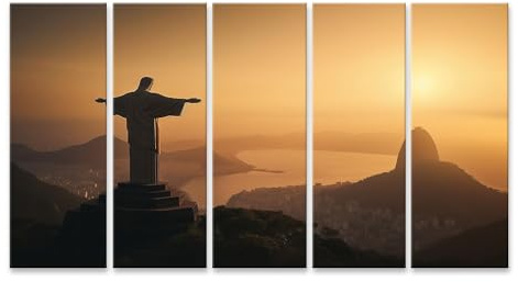 islandburner Bild auf Leinwand Jesus Statue Rio De Janeiro Bilder Wandbilder Poster