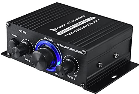 -170 Audio Power Amplifier Wireless HiFi Stereo Audio Power Amplifier 200W+200W Audio Power Amplifier Home Car Amplifier with RCA Input