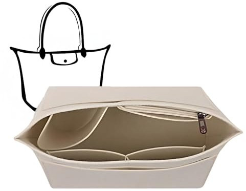 Charinor Premium Taschen Organizer für Longchamp, Taschenorganizer M aus Filz(BeigeM)
