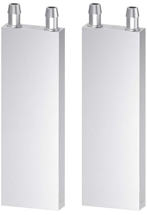 CLDIY Aluminium Wasserkühlblock, Flüssigkeitswasserkühler Kühlkörpersystem für PC Computer CPU Graphics Kühler Kühlkörper Endothermic Head Silber (40mm x 120mm x 12mm) 2 STÜCK