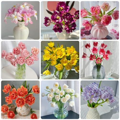 15 Pcs Tulpenzwiebeln Kaufen - Tulipa Gesneriana - Tulpen Zwiebeln, Flowers Decoration, Zimmerpflanzen Tulpenzwiebel, Blumenzwiebeln Tulpen, Bodendecker Winterhart Mehrjährig, Blumenwiese