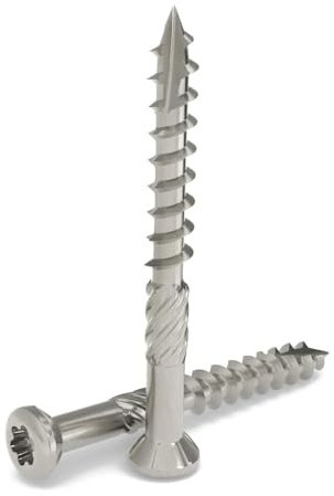 TERRASSCO Terrassenschrauben 5x80mm 500 Stück - Edelstahl A2- Edelstahlschrauben Holz, Holzschrauben, Poolumrandung, Terrassen Boden, selbst Bohrschrauben, Dielenschrauben, Schrauben mit TX-Antrieb