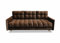 Meble Ares Stilvolles Sofa 3-Sitzer Rocco Mit Schlaffunktion und Bettkasten - Praktisches Ausziehbares Schlafsofa Mit Gesteppten Seiten - Holzbeine, Velours - Braun