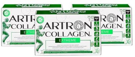 GOLD COLLAGEN Artron Collagen Extreme - Integratore Difese Immunitarie e Supporto Muscolare, Ossa, Articolazioni e Cartilagine Liquido per Formazione Collagene con Vitamina D C B E, 3 Pack 10x50 ml