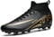 BLBK Football Boots Mens Professional Football Boots Unisex Outdoor Kids high Tops Suitable for Artificial Turf AG UK Competition Training Shoes,Black AG UK 3