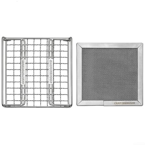 Rejilla compacta y apta para cocinar a fuego abierto, material de acero inoxidable (S)