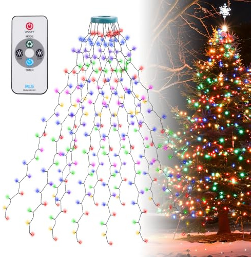 BrightArk Weihnachtsbaum Beleuchtung, 8 Lichtmodi und Timerfunktion Tannenbaum Lichterkette für 1m-2.5m Weihnachtsbaum, IP44 Wasserdicht Lichterkette Garten Heim Party, RGB